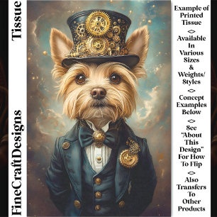 Papier Mousseline Yorkshire Terrier, Costume Steampunk & Chapeau Hau