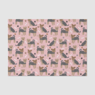Papier Mousseline Yorkshire Terrier Paws et Bones Yorkie Chien