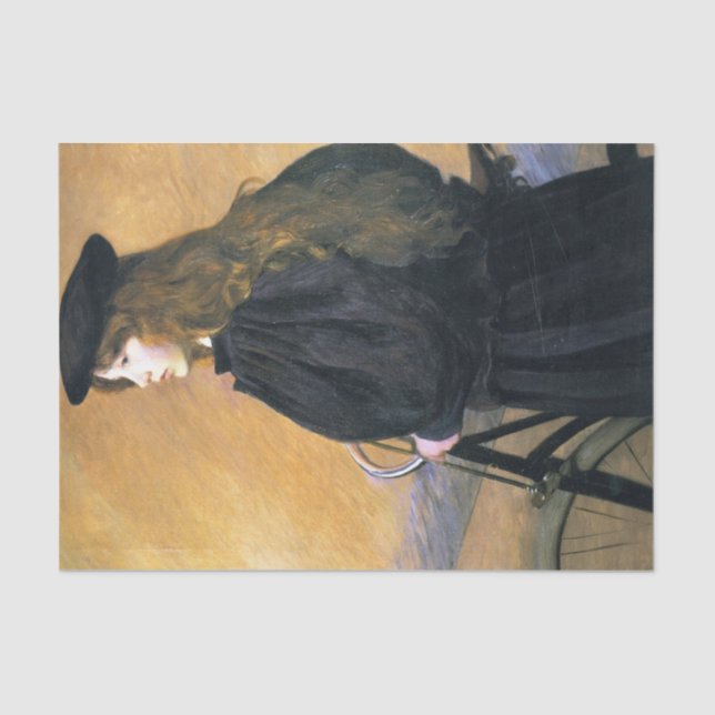 Papier Mousseline Young Bicyclist par Lilla Cabot Perry (Recto)