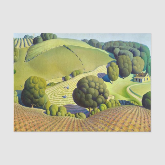 Papier Mousseline Young Corn, 1931 par Grant Wood (Recto)