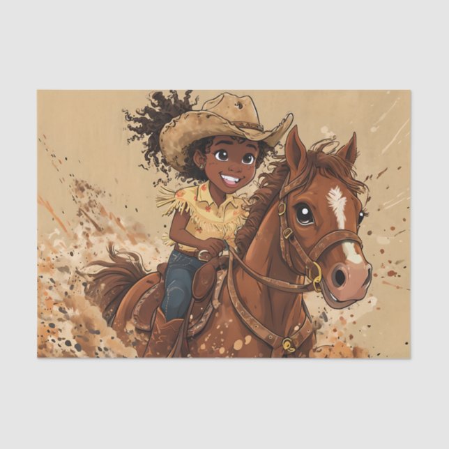 Papier Mousseline Young Smiling Girl Rider Her Horse (Recto)