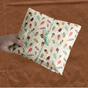 Papier Mousseline Yummy Ice Cream Motif Crème vanille