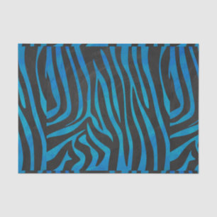 Papier Mousseline Zebra Black et Blue Print