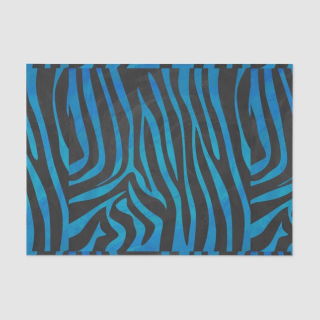 Papier Mousseline Zebra Black et Blue Print (Recto)