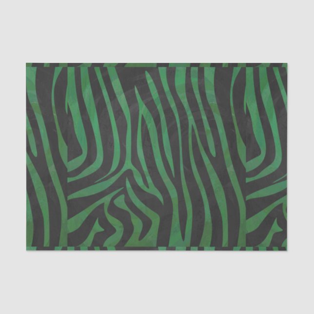 Papier Mousseline Zebra Black et Green Print (Recto)