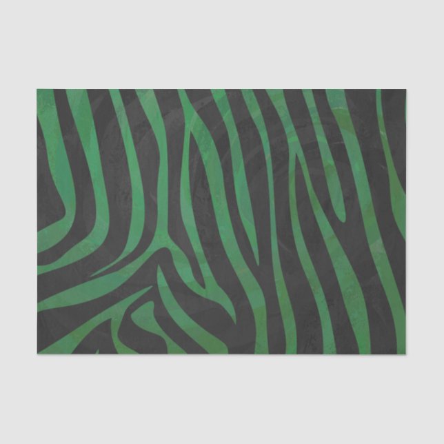 Papier Mousseline Zebra Black et Green Print (Recto)