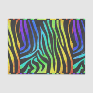 Papier Mousseline Zebra Black et Rainbow Print