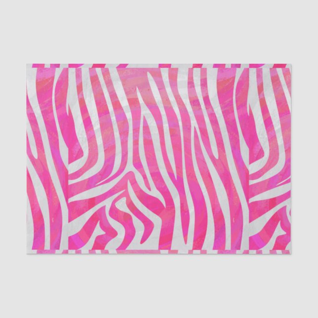Papier Mousseline Zebra Hot Pink et White Print (Recto)