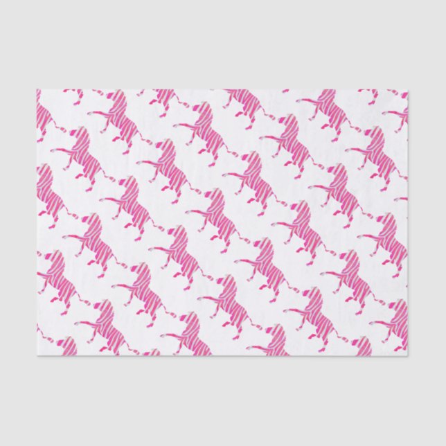 Papier Mousseline Zebra Hot rose et blanc Silhouette (Recto)