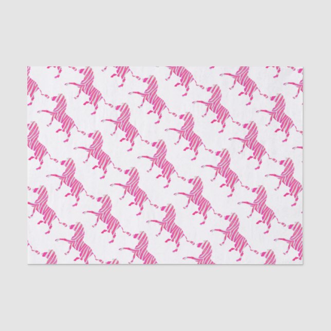 Papier Mousseline Zebra Hot rose et blanc Silhouette (Recto)