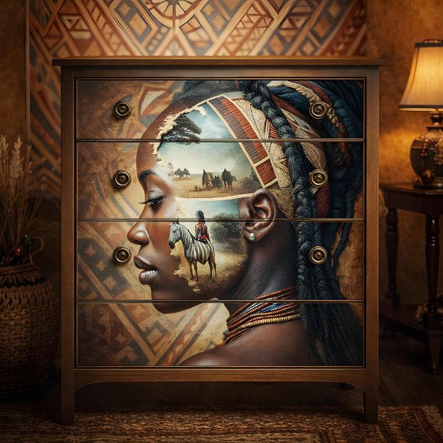 Papier Mousseline Zebra Mémoire Africaine Voyage Calme Découpage (African Heritage Portrait Decoupage Tissue Paper)