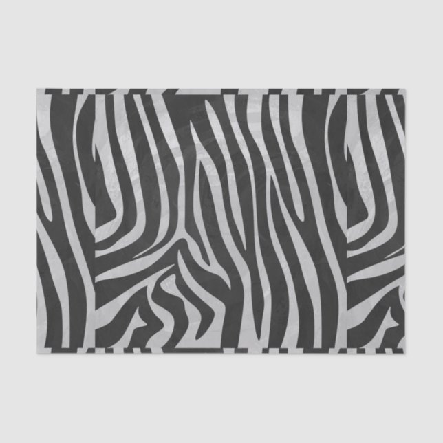 Papier Mousseline Zebra noir et gris clair (Recto)