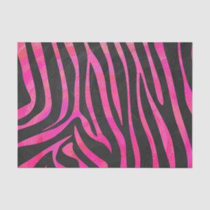 Papier Mousseline Zebra noir et rose chaud