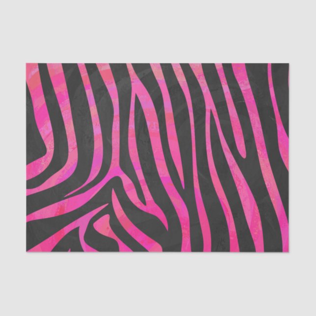 Papier Mousseline Zebra noir et rose chaud (Recto)