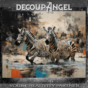 Papier Mousseline Zebra Wild Spirit - Découpage -