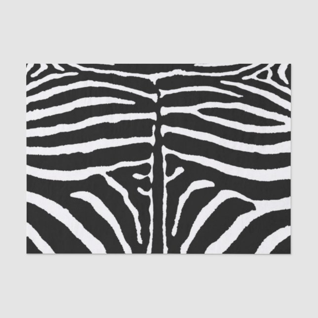 Papier Mousseline Zèbre en noir et blanc (Recto)