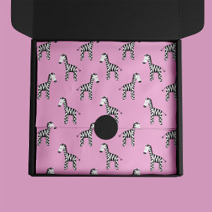Papier Mousseline Zèbre mignon rose