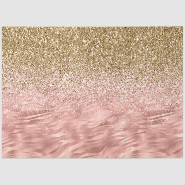 Papier Mousseline Zèbre rose chic Imprimer Glitz (Recto)
