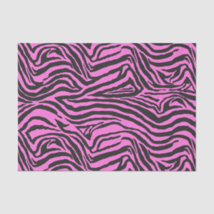 Papier Mousseline Zèbre rose et noir de néon imprimé découpage 