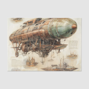 Papier Mousseline Zeppelin Steampunk vintage (4)