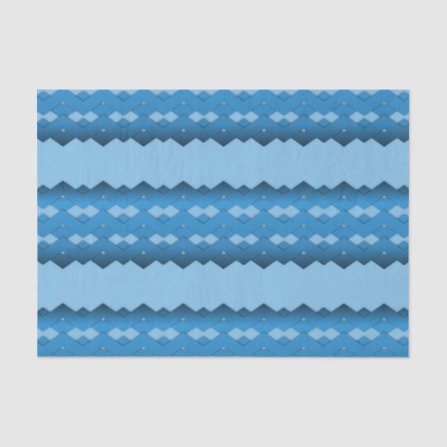 Papier Mousseline Zigzag bleu (Recto)