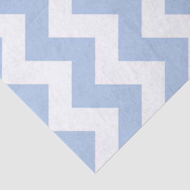 Papier Mousseline Zigzag bleu clair et blanc (Détail)
