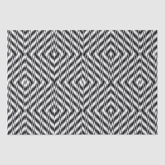 Papier Mousseline Zigzag noir et blanc (Recto)