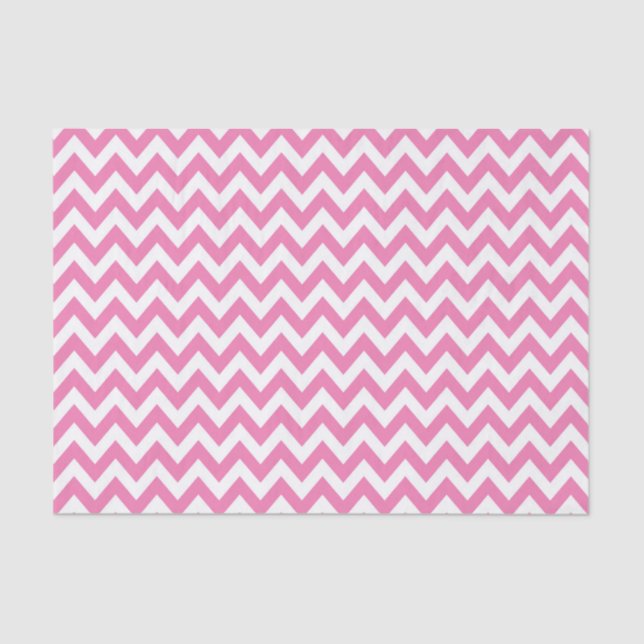 Papier Mousseline ZigZag rose / Motif Chevron (Recto)