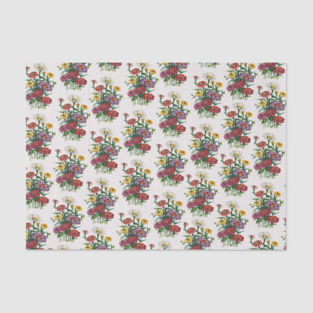 Papier Mousseline Zinnias (Recto)