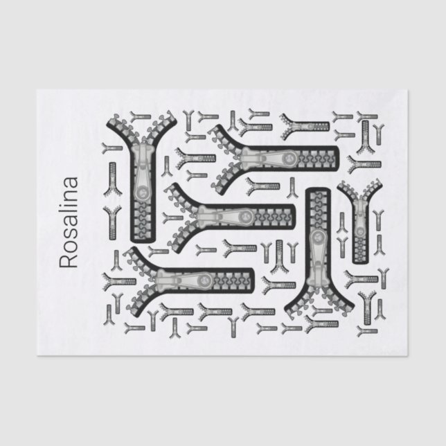 Papier Mousseline Zippers en papier de tissus (Recto)