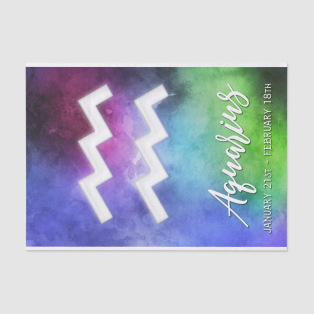 Papier Mousseline Zodiac : Dates Aquarius (Recto)