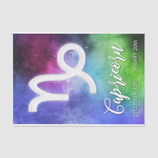 Papier Mousseline Zodiac : Dates de Capricorne (Recto)