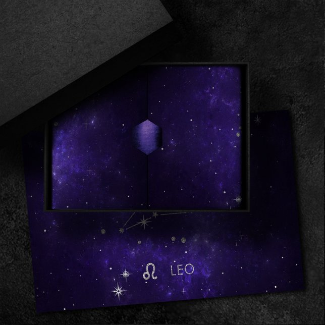 Papier Mousseline Zodiac Purple Leo | Horoscope d'astrologie cosmiqu (Créateur téléchargé)