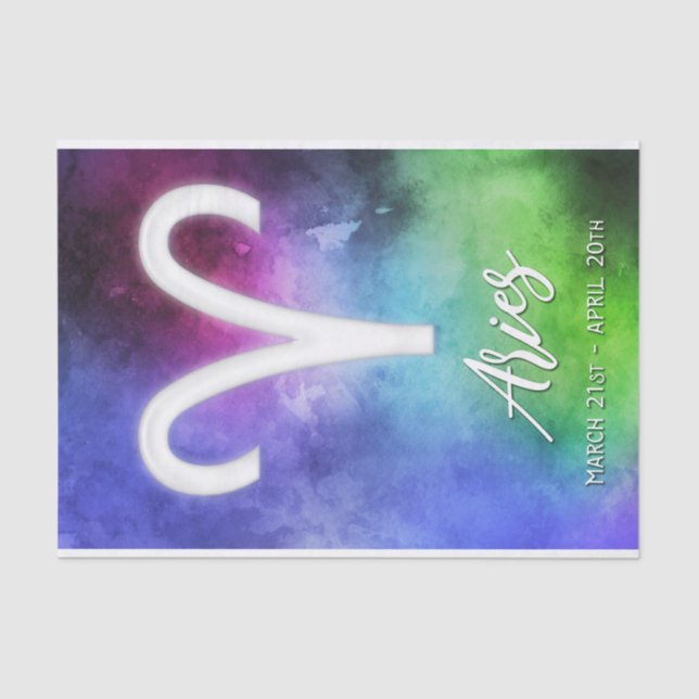 Papier Mousseline Zodiaque : Dates de Bélier (Recto)