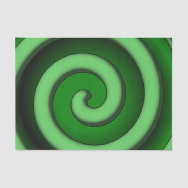 Papier Mousseline Zone de spirale verte (Recto)