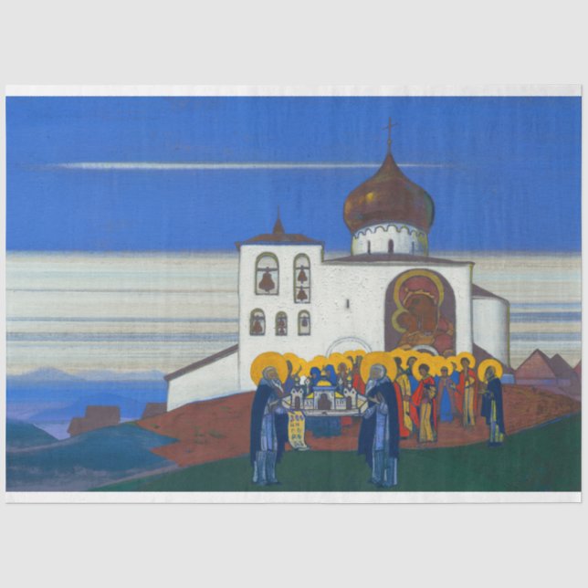 Papier Mousseline Zvenigorod par Nicholas Roerich (Recto)