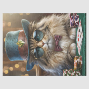 Papier Mousseline ZZ Tophat, Fer Chat Jouer Cartes