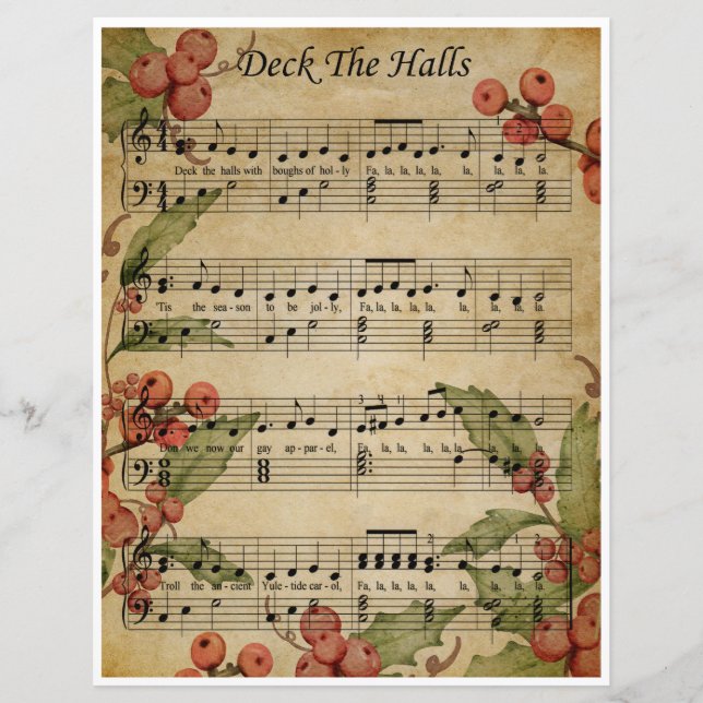 Papier Musique Art Deck the Halls (Devant)
