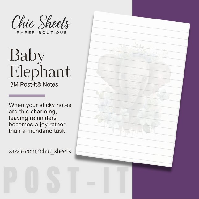 Papier-notes 3M Post-it® Éléphant de bébé adorable (Créateur téléchargé)