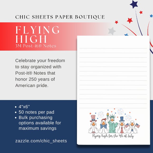 Papier notes Post-it® 3M pour le 4 juillet : Envol (Créateur téléchargé)