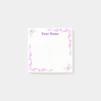 Papier-notes Post-it filigrané papillon violet per