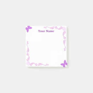 Papier-notes Post-it filigrané papillon violet per
