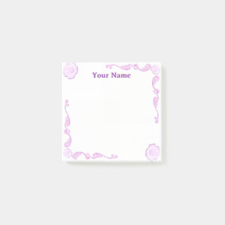 Papier-notes Post-it filigrané rose violet personn