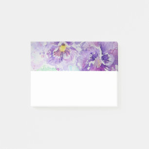 Papier notes Post-it floral art aquarelle Pensée v