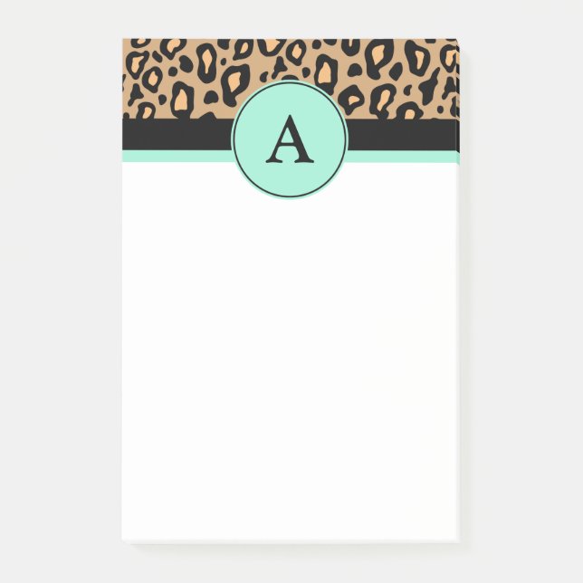 Papier notes Post-It Imprimé Monogramme Léopard Tu (Devant)