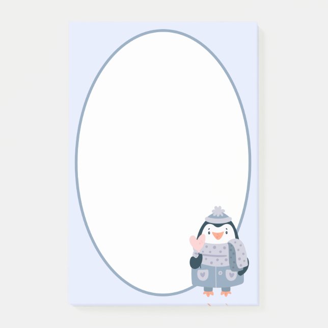 Papier notes Post-It Pingouin d'Hiver (Devant)