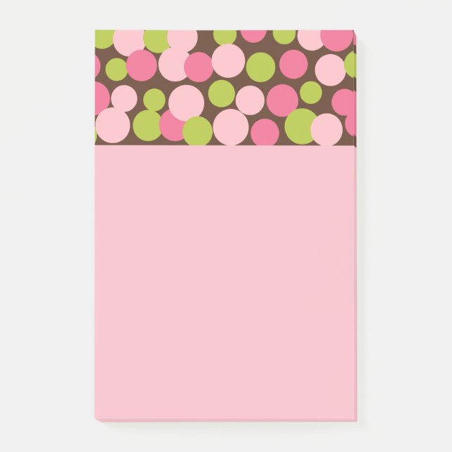 Papier notes Post-It points de polka Candy Rose  (Devant)
