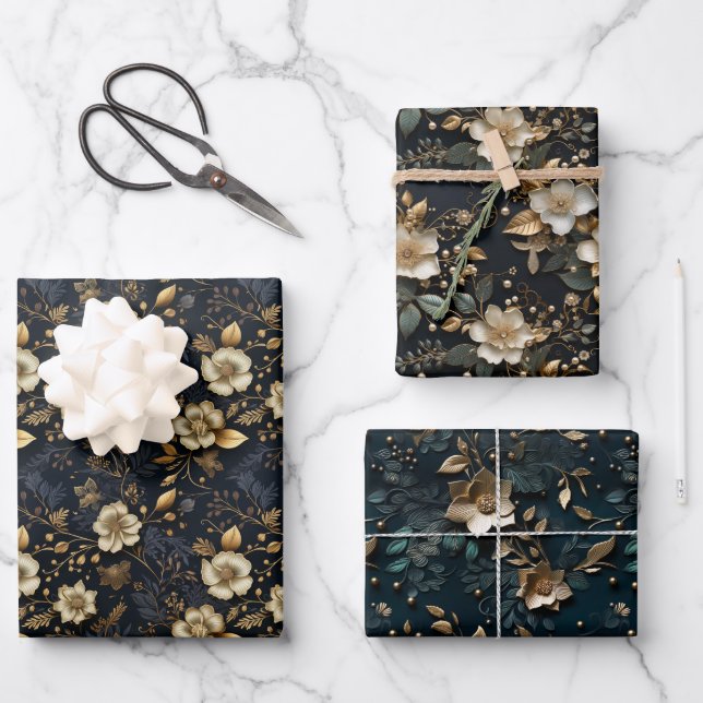 Papier numérique luxueux Gold Foil pour Noël (Recto)