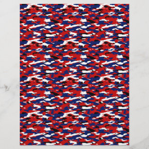 Papier origami camouflage rouge blanc et bleu