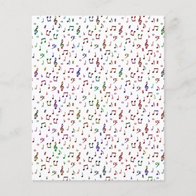 Papier origami musical coloré (Devant)